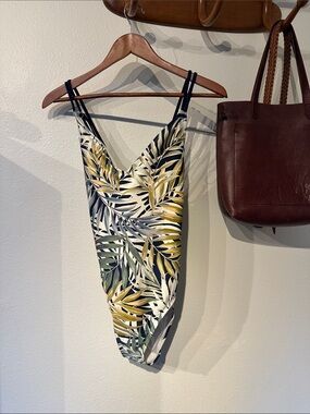 Hurley Navy Tropical Leaf One-Piece Swimsuit